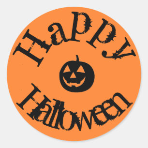 Sticker Rond Citrouille d'Halloween Orange moderne