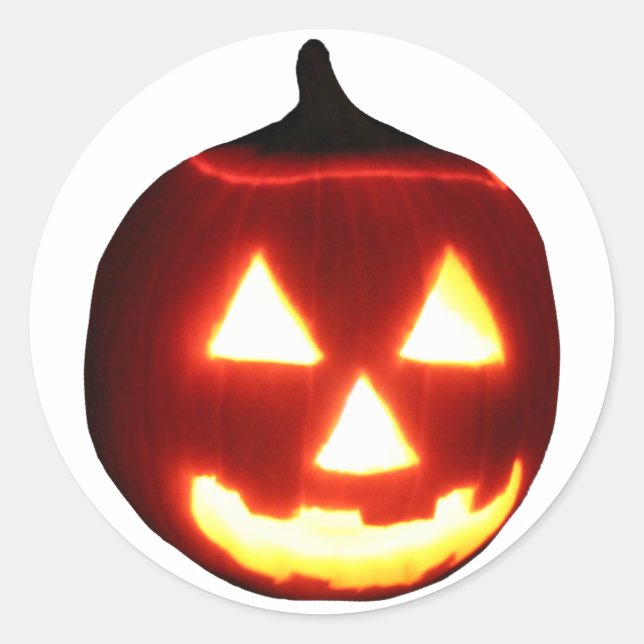Sticker Rond Citrouille d'Halloween sculpté (Devant)