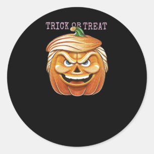 Sticker Rond Citrouille Donald, Funny Halloween Classic effraya
