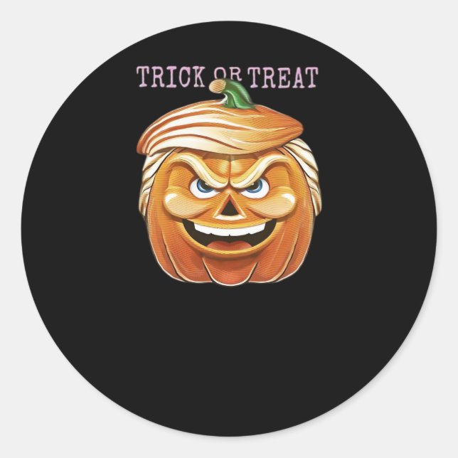 Sticker Rond Citrouille Donald, Funny Halloween Classic effraya (Devant)