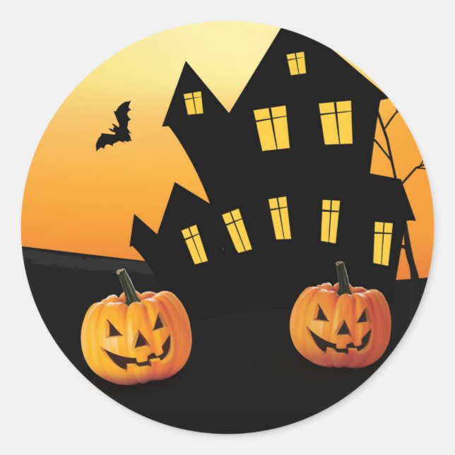 Sticker rond Citrouille Halloween (Devant)