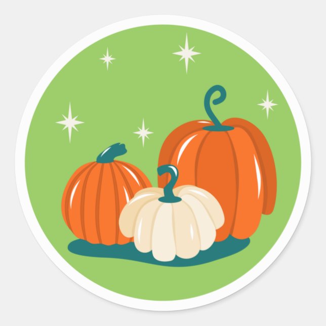 Sticker rond citrouille Halloween (Devant)