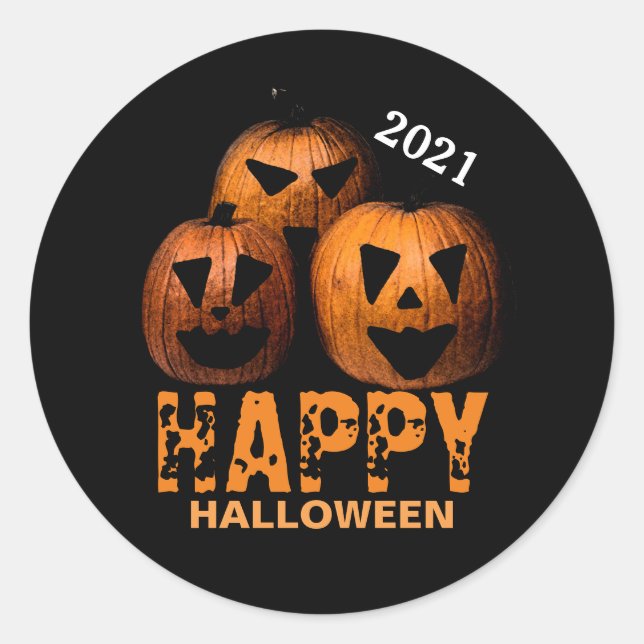 Sticker rond Citrouille Halloween (Devant)