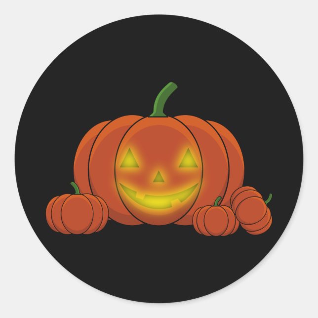 Sticker Rond Citrouille Jack-o-lanterne (Devant)