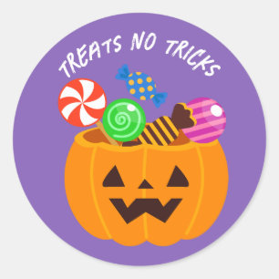 Sticker Rond Citrouille Kids Candy Halloween Party