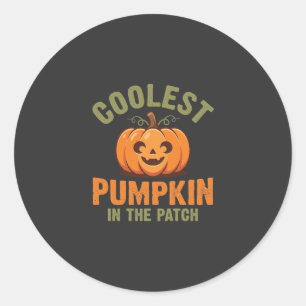 Sticker Rond Citrouille la plus cool du patch Design Halloween