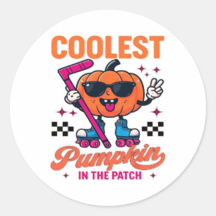Sticker Rond Citrouille la plus cool du patch – plaisir de hock