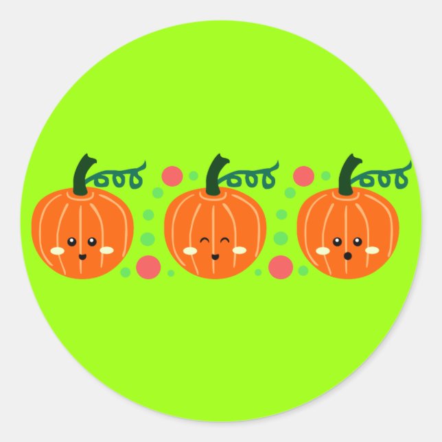Sticker Rond Citrouille mignons (Devant)