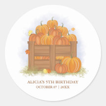Citrouille Patch Papillon automne Feuilles Anniver