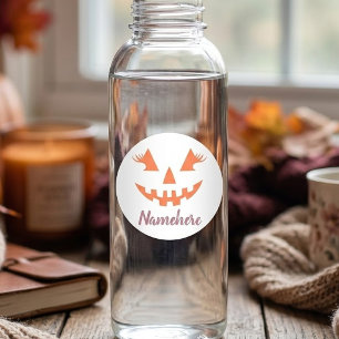 Sticker Rond Citrouille personnalisée Jack O Lantern Halloween