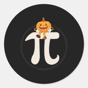 Sticker Rond Citrouille Pie Math Funny Halloween