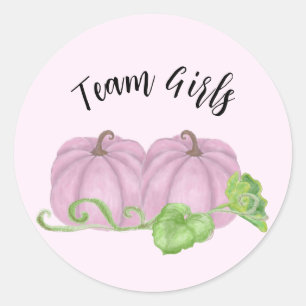 Sticker Rond Citrouille rose double sexe révéler Team Girls