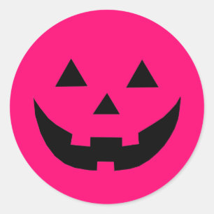 Sticker Rond Citrouille rose très chaud Sensibilisation au canc