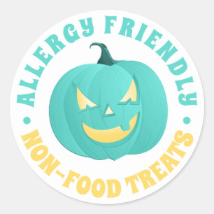 Sticker Rond Citrouille turquoise Allergie non alimentaire Trai