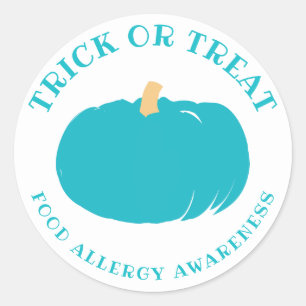 Sticker Rond Citrouille turquoise Sensibilisation aux allergies