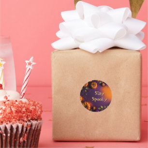 Sticker Rond Citrouilles d'Halloween