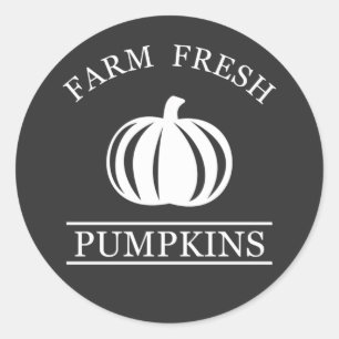 Sticker Rond Citrouilles frais de ferme automne