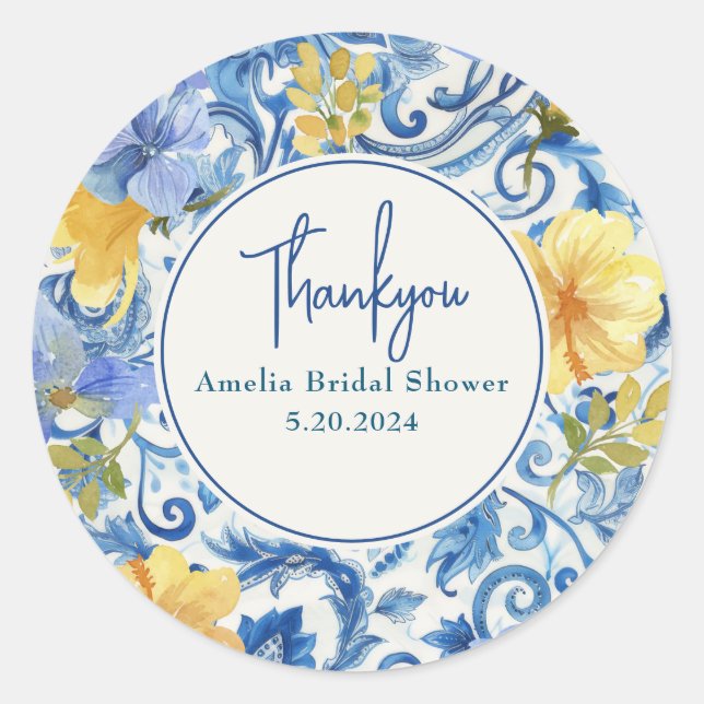 Sticker Rond Citrus citron pomme de douche principale (Devant)