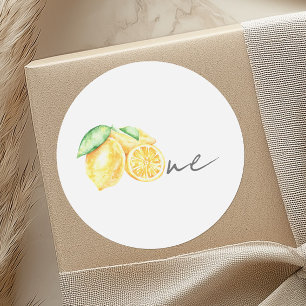 Sticker Rond Citrus citron Squeeze Été Bébé Premier anniversair