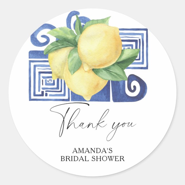 Sticker Rond Citrus de citron - Merci Mariage (Devant)