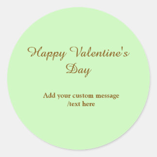 Sticker Rond Citrus green brown happy Valentine's day simple 