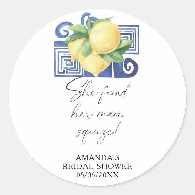 Sticker Rond Citrus Lemon - Elle a trouvé son pressoir principa (Devant)