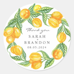 Sticker Rond Citrus Lemon Mariage d'été