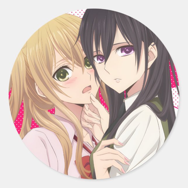 Sticker Rond Citrus | Mei x Yuzu | Yuri Anime Manga | (Devant)