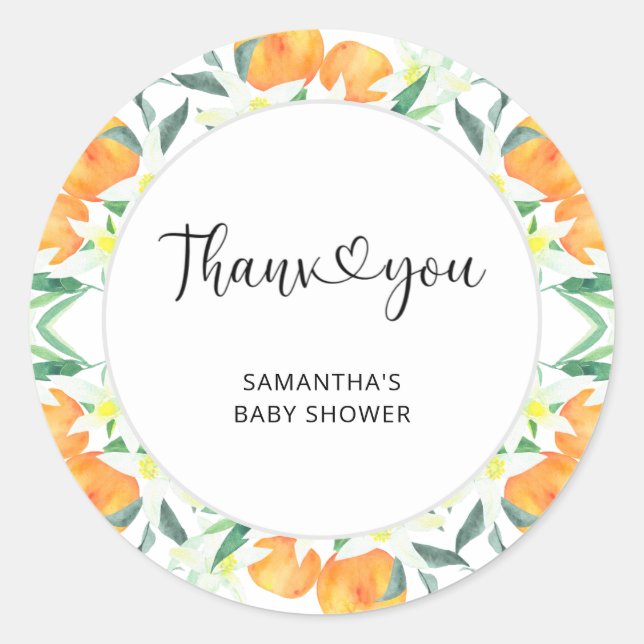 Sticker Rond Citrus merci (Devant)