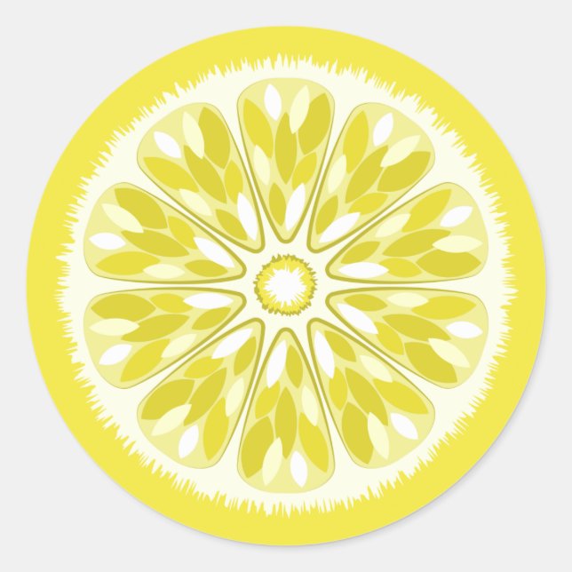 Sticker Rond Citrus Slices Citron jaune (Devant)