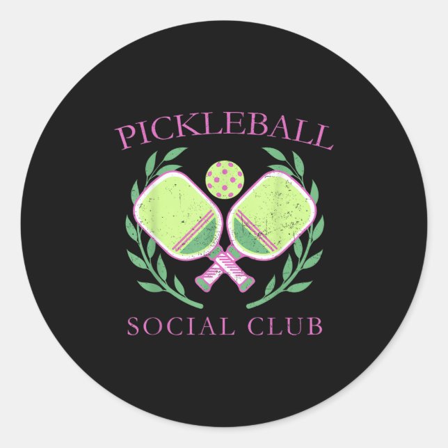 Sticker Rond Ckleball Social Club Enthusiasts _ Fun Srt Lovers  (Devant)