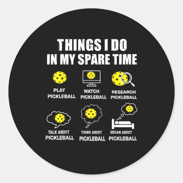 Sticker Rond Ckleball Things I Do In My Spare Time, Funny Ckleb (Devant)