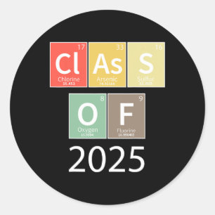 Sticker Rond Cl De 2025 Diplôme Supérieur Tableau Périodique Ch