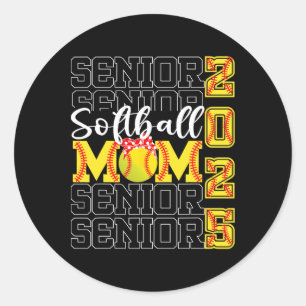 Sticker Rond Cl De 2025 Drôle Graduation Senior Mom 2025 Softll