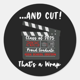 Sticker Rond Cl De 2025 Graduation Funny Graduate Devis High Sc