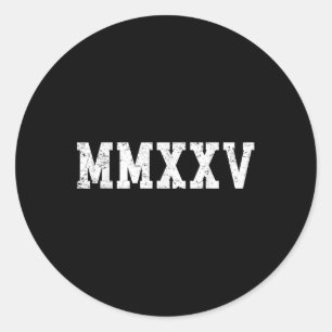 Sticker Rond Cl De 2025 Mmxxv Senior 2025 Graduation Spirit Vin