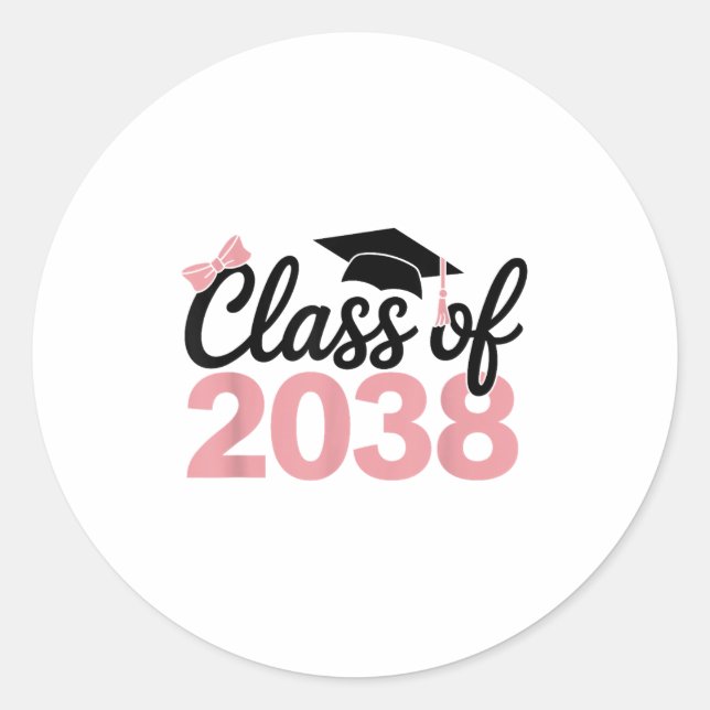 Sticker Rond Cl De 2038 Croître Avec Moi Kindergarten Pink Coqu (Devant)