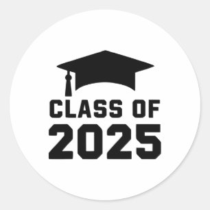 Sticker Rond Cl Of 2025 School Graduation