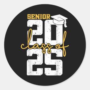 Sticker Rond Cl Of 2025 Senior 2025 Graduation