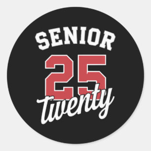 Sticker Rond Cl Of 2025 Senior 2025 Graduation 2025 Long Sleeve