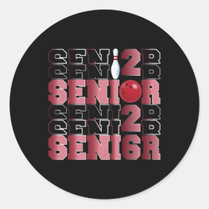 Sticker Rond Cl Réтро De 2026 Bowling Senior Senior Night 2026