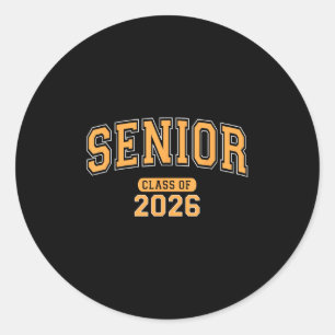 Sticker Rond Cl Senior De 2026 Graduation Arched Orange Letters