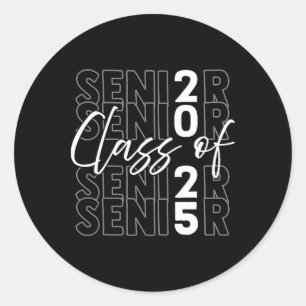 Sticker Rond Cl Supérieur De 2025 Parti De Graduation Senior