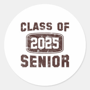 Sticker Rond Cl vintage De 2025 Senior Graduation Boys Girl Wom