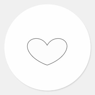 Sticker Rond Clair Coeur blanc