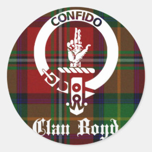 Sticker Rond Clan Boyd Crest Tartan