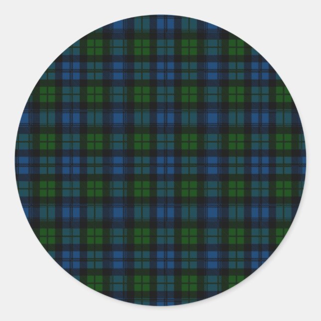 Sticker Rond Clan Campbell Military Tartan (Devant)
