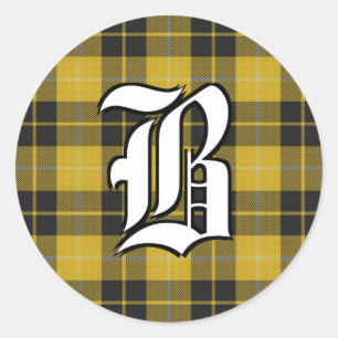 Sticker Rond Clan classique Barclay Tartan Monogramme