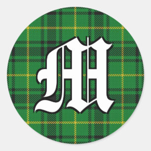 Sticker Rond Clan classique Mac Arthur Arthur Tartan Monogramme