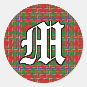 Sticker Rond Clan classique MacAlister Tartan Monogramme